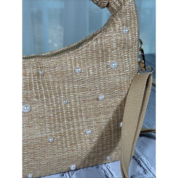 Crown Vintage Raffia Basket Seasonal Knit Hobo Bag NWOT - Picture 12 of 14